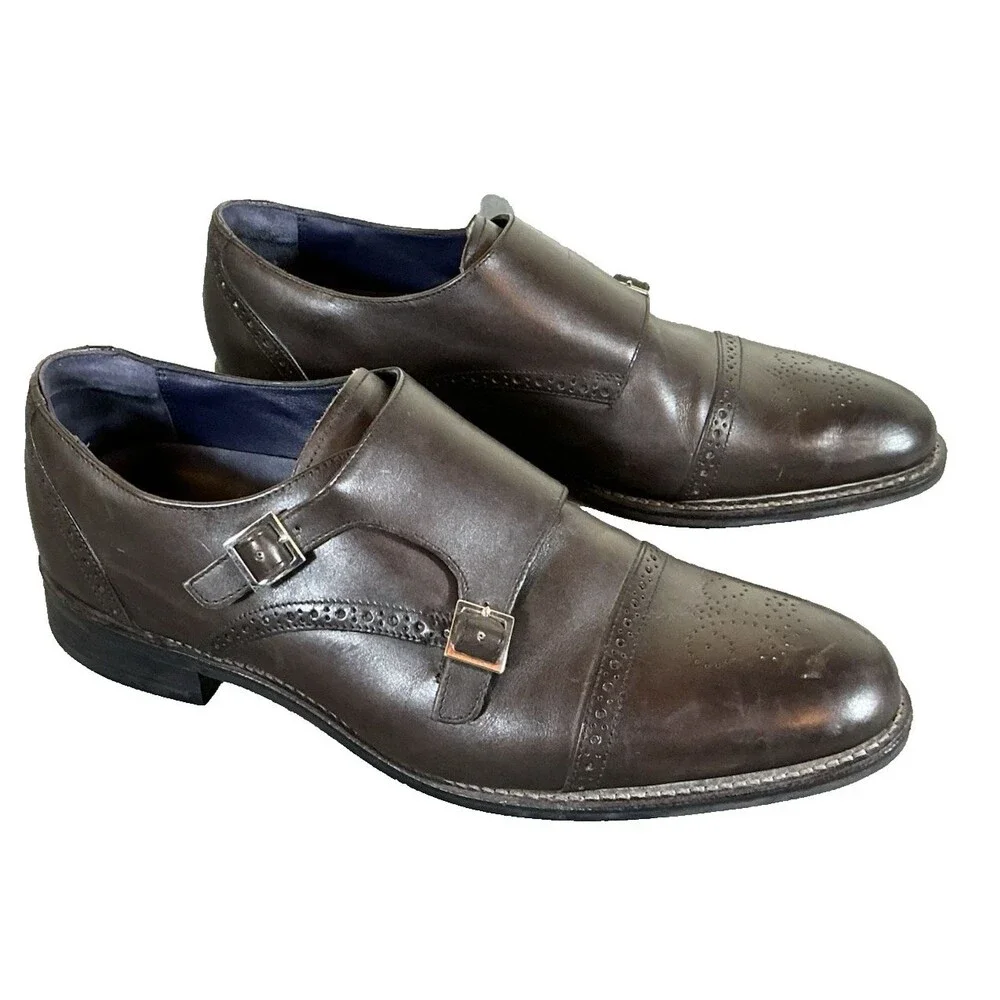 Charles Tyrwhitt Double Monkstrap Dress Shoes 44 F Fit Brown Size 11 UK 9.5